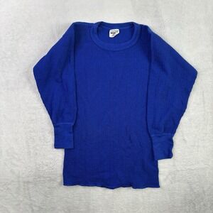 VTG Trend Basics Blue Long Sleeve Thermal Waffle Knit Shirt Boys Medium